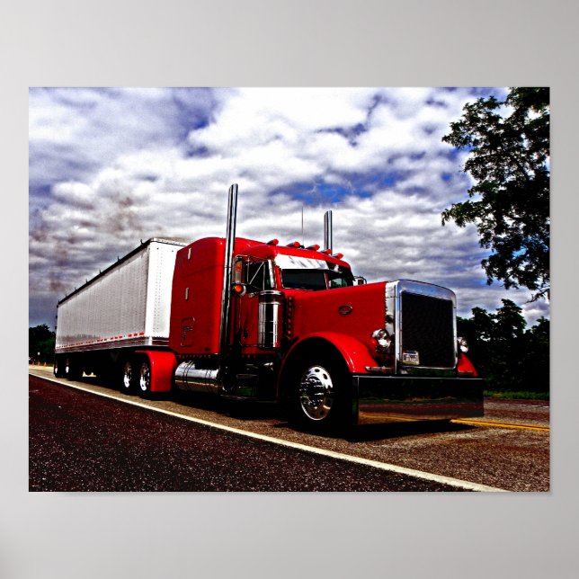 Sensenig Red Peterbilt 379 Poster (Frente)