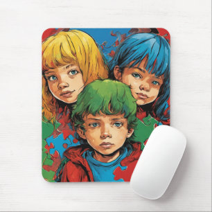 Sensibilização Autismo - Cuidados - Mousepad