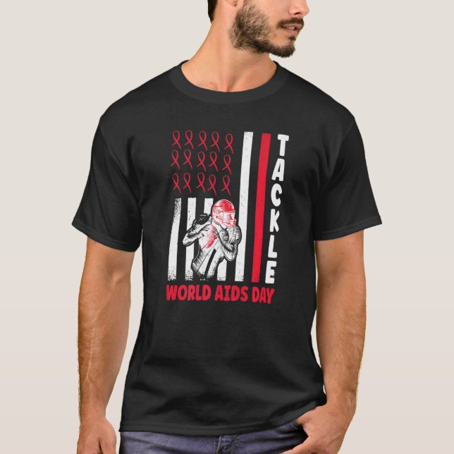 Sensibilizar Camisa Vermelha Fita Hiv Aids Awarene (Frente)