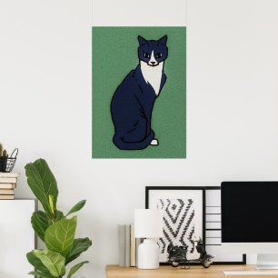 Sentado gato por Julie de Graag Poster