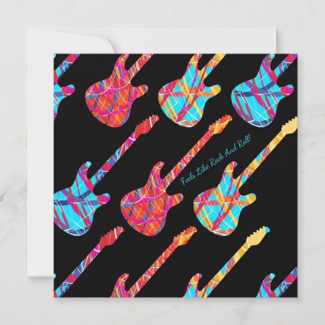 Sente como o rock and roll! - Convite de festas (Frente)