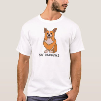 Sente-se acontece camisa do Corgi T