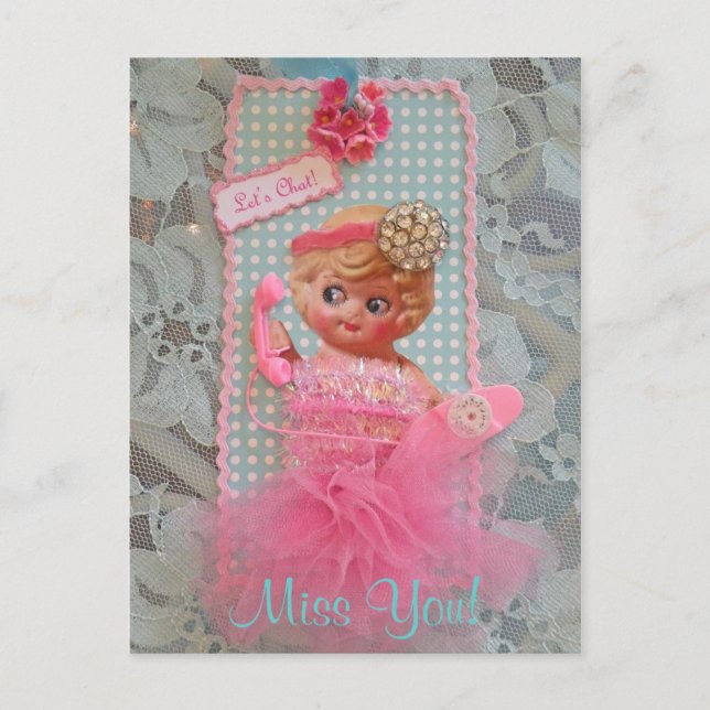 Sente Sua Falta! Vamos Chat! Cartão Postal (Frente)