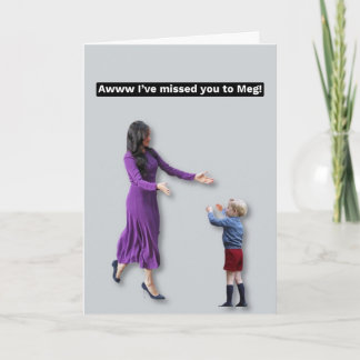 Senti sua falta no cartão Meghan