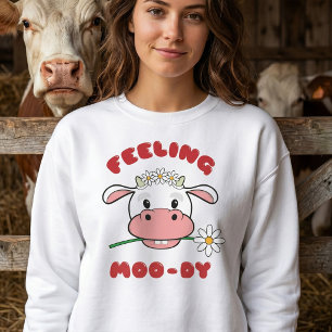Sentindo o Humor Moo Camiseta de Citação de Vaca