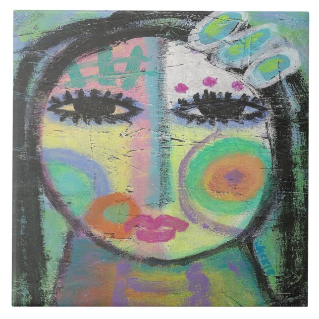 Sentindo pintura em acrílico de Abstrato Groovy no (Frente)