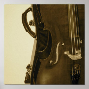 Sepia Cello poster impressão
