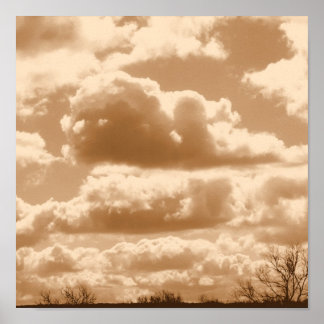 Sepia Clouds Poster
