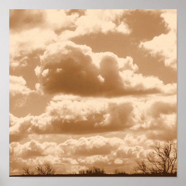 Sepia Clouds Poster (Frente)
