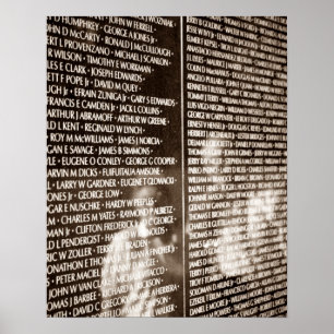 Sépia POSTER Reflexões No Muro Da Guerra Do Vietnã