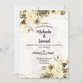 Sepia Rose - Convite de casamento