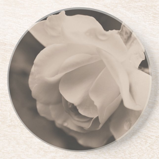 Sepia Rosebud Porta copos Floral (Frente)