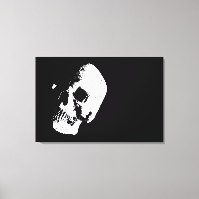 Sepia Skull Pop Art Canvas - 3 Canvas Se (Frente)