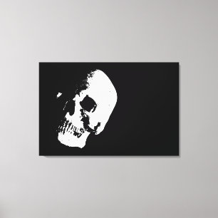 Sepia Skull Pop Art Canvas - 3 Canvas Se