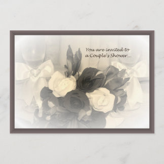 Sepia Winglasses e convite do casal das flores