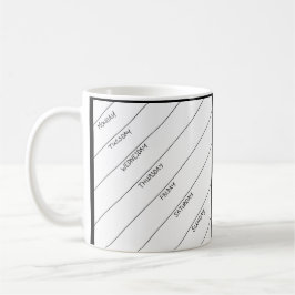 Seque a caneca diária do planejador do Erase