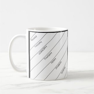 Seque a caneca diária do planejador do Erase