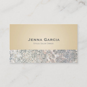 Sequin Glam Tan Beige Glitzy Cartão de visita