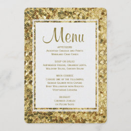 Sequins do ouro do menu | do comensal