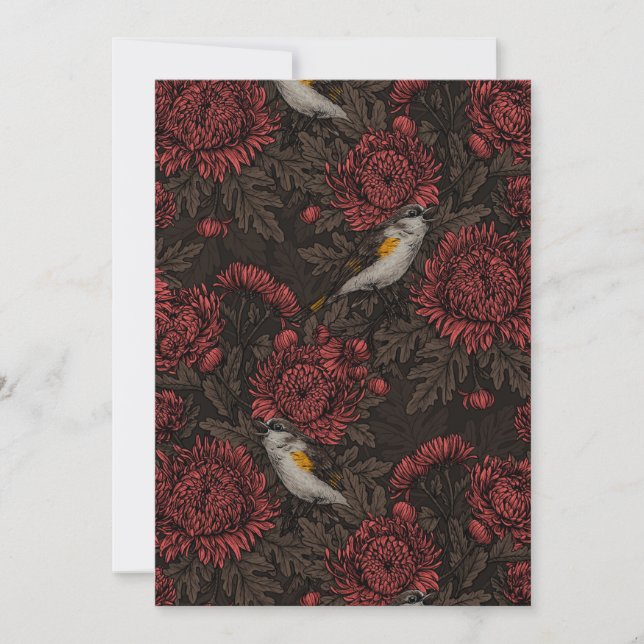 Sequoias no crisântemo em castanho e vermelho (Frente)