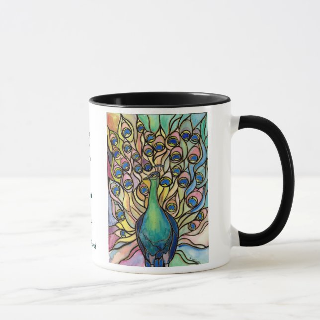 Ser bonito belas artes da caneca do pavão de (Direita)