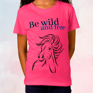 Ser Camiseta de Cavalo Selvagem e Livre