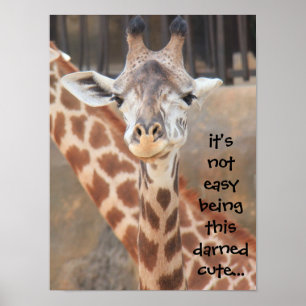 Ser nao fácil engraçado do poster do girafa