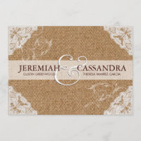 Serapilheira & convite branco do casamento do laço