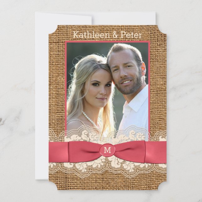 Serapilheira do FALSO, laço, convite de casamento (Frente)