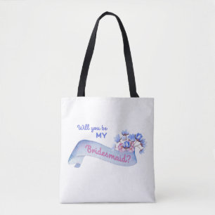Serei Dama de Honra com Bolsa Tote de Flores