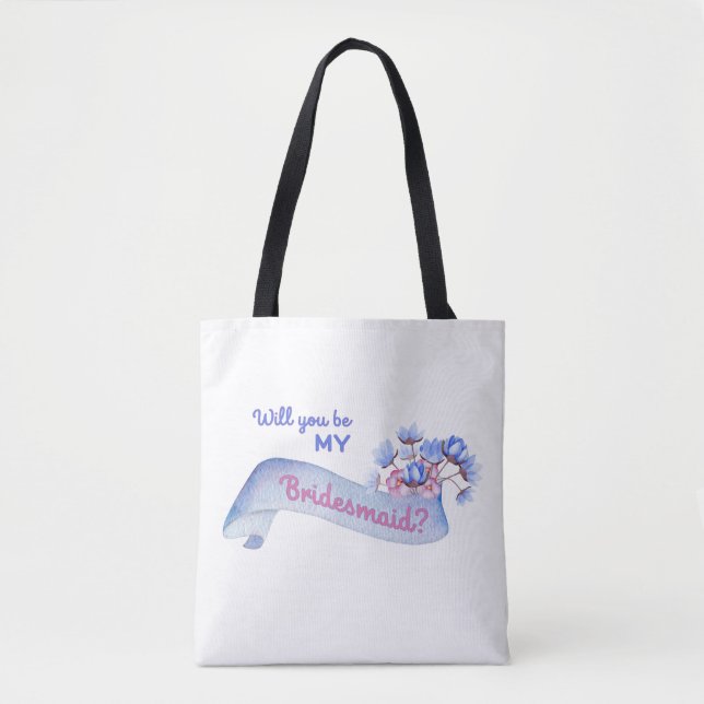 Serei Dama de Honra com Bolsa Tote de Flores (Frente)