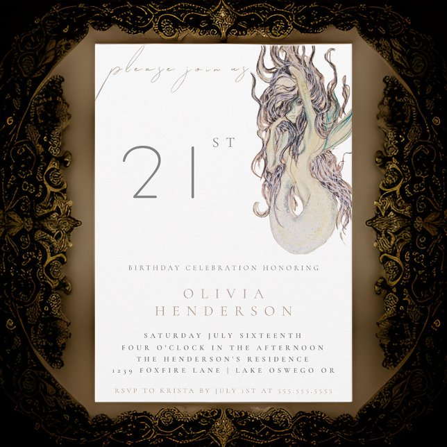 Sereia Adulta QUALQUER Convite de aniversário (Criador carregado)