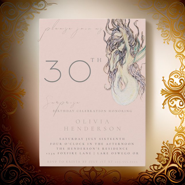 Sereia Adulta Qualquer Convite Surpresa Aniversári (Criador carregado)