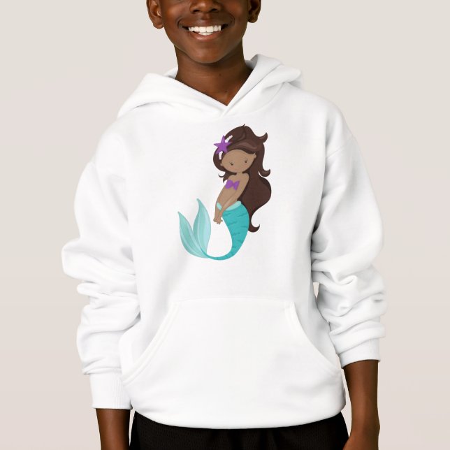 Sereia Afro-Americana, Cabelo Marrom, Peixe-Estrel (Frente)