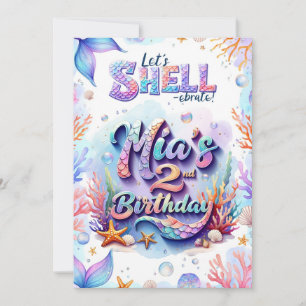 Sereia Aniversário Convite Nome Personalizado Idad