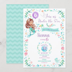 Sereia Aniversário Convite para Sereia Festa Serei