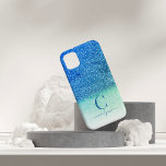 Sereia Aqua Azul-Teal Brilhante<br><div class="desc">Capa de telefone Glitter Azul-Teal-Mermaid Personalizada com brilho azul-azul-marinho-azul-azul-oceano e espaço para seu nome e monograma. Muito tendencioso e chique para sua estética feminina. Entre em contato conosco em cedarandstring@gmail.com se precisar de assistência com o design ou produtos correspondentes.</div>