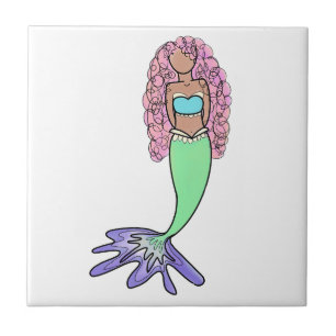 sereia arco-íris rosa azul roxo verde preto encara