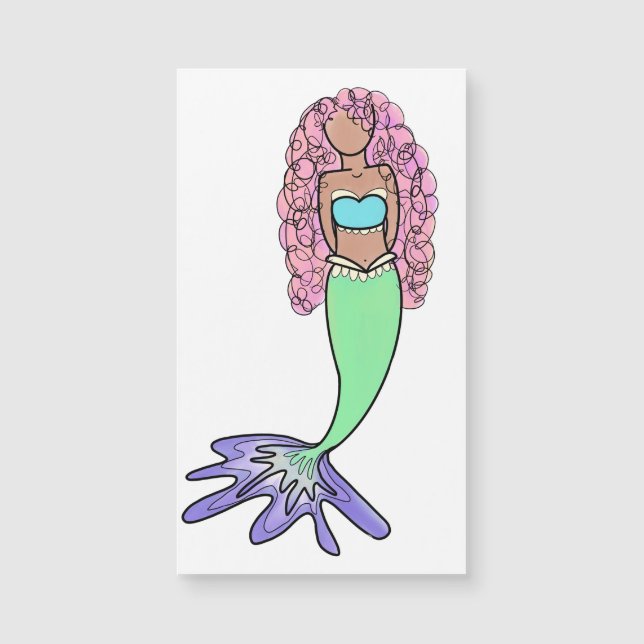 sereia arco-íris rosa azul roxo verde preto encara (Frente)