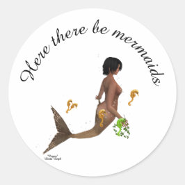 Sereia Bonita Com Adesivos Para Cavalos-De-Seda