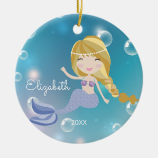 Sereia bonito enfeites de natal personalizados