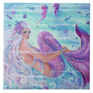 Sereia com arte de águas-vivas por Renee Lavoie