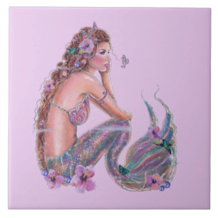 Sereia com arte marinha por Renee Lavoie Cerâmica