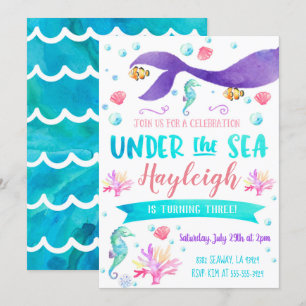 Sereia Convite de aniversário