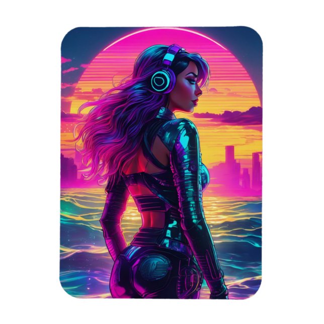 Sereia Cyberpunk Flexível Ímã de Foto (Vertical)