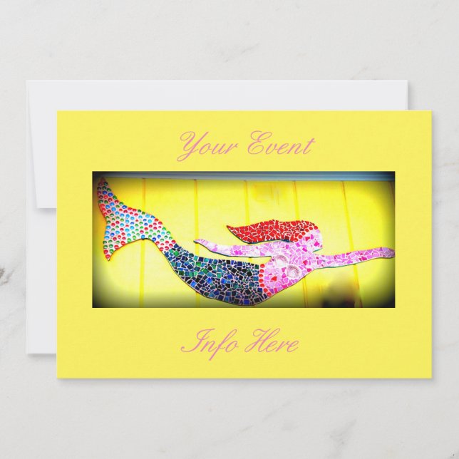 sereia de mosaico rosa submarino (Frente)