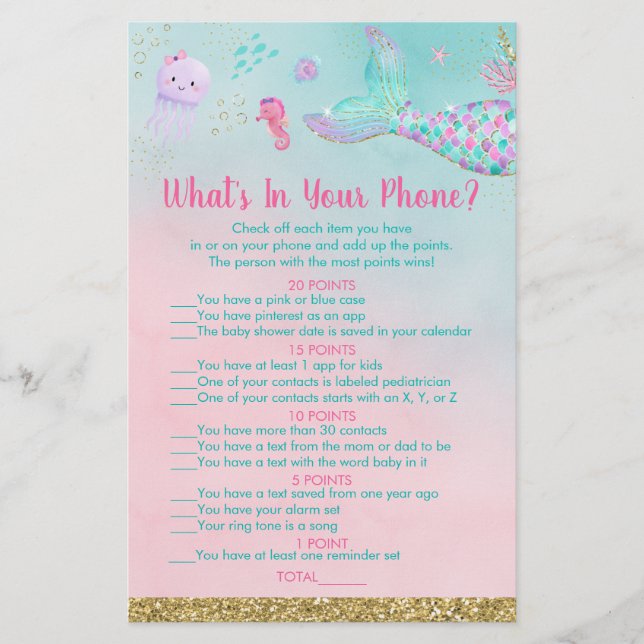 Sereia debaixo do mar O que há no seu jogo telefôn (Frente)