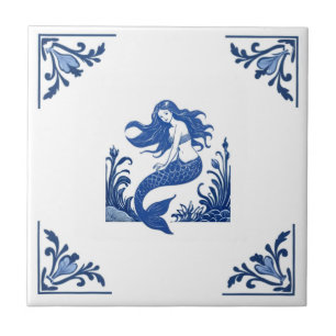 Sereia Delft Blue e White Floral Cantos