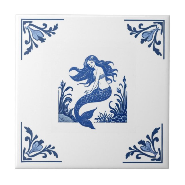 Sereia Delft Blue e White Floral Cantos (Frente)