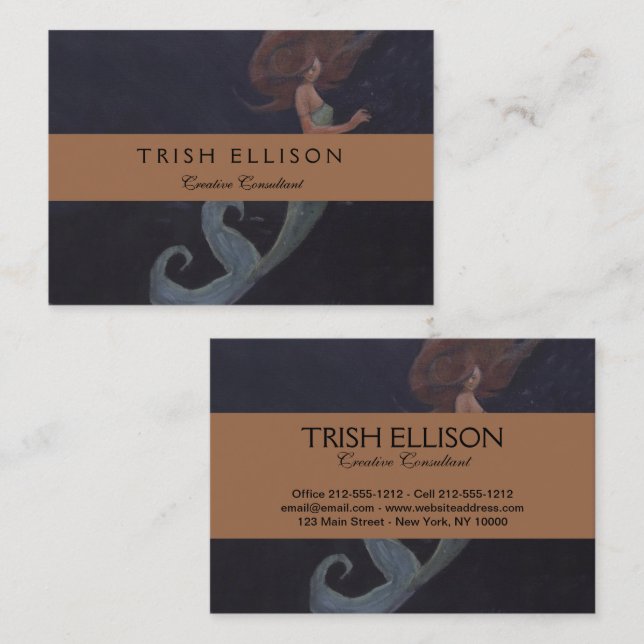 Sereia e Cartão de visita de Peixe Azul (Frente/Verso)